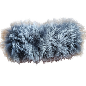 Gray Real Fur Headband Elegant